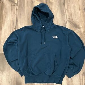 The North Face Men's Teal Long Sleeve Pullover Hoodie Sweatshirt Size Small